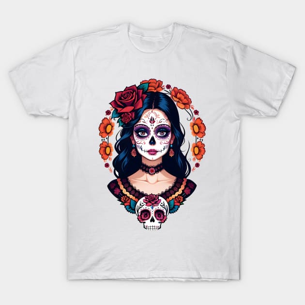 Floral Day of the Dead Girl T-Shirt by CGI Studios